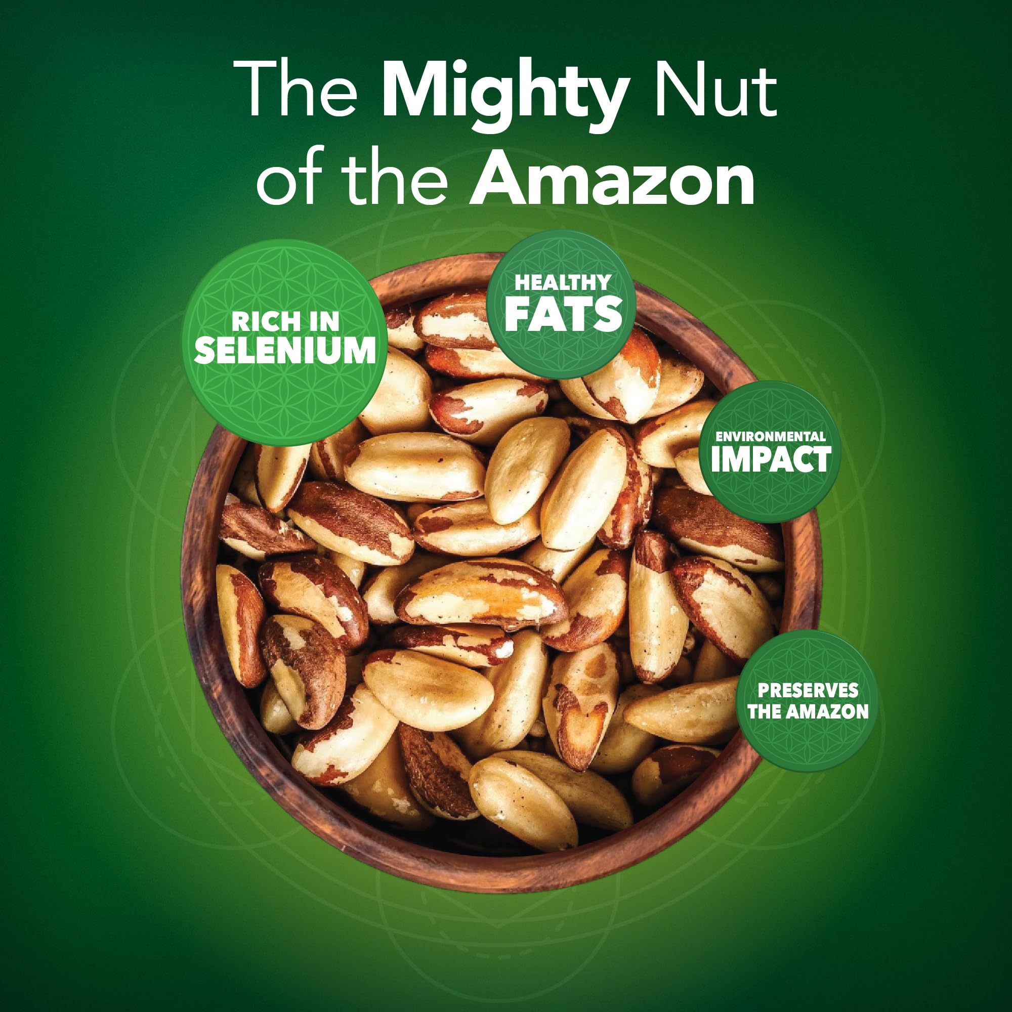 Mano sosteniendo nueces de Brasil It's Good Energy para mostrar escala y porción