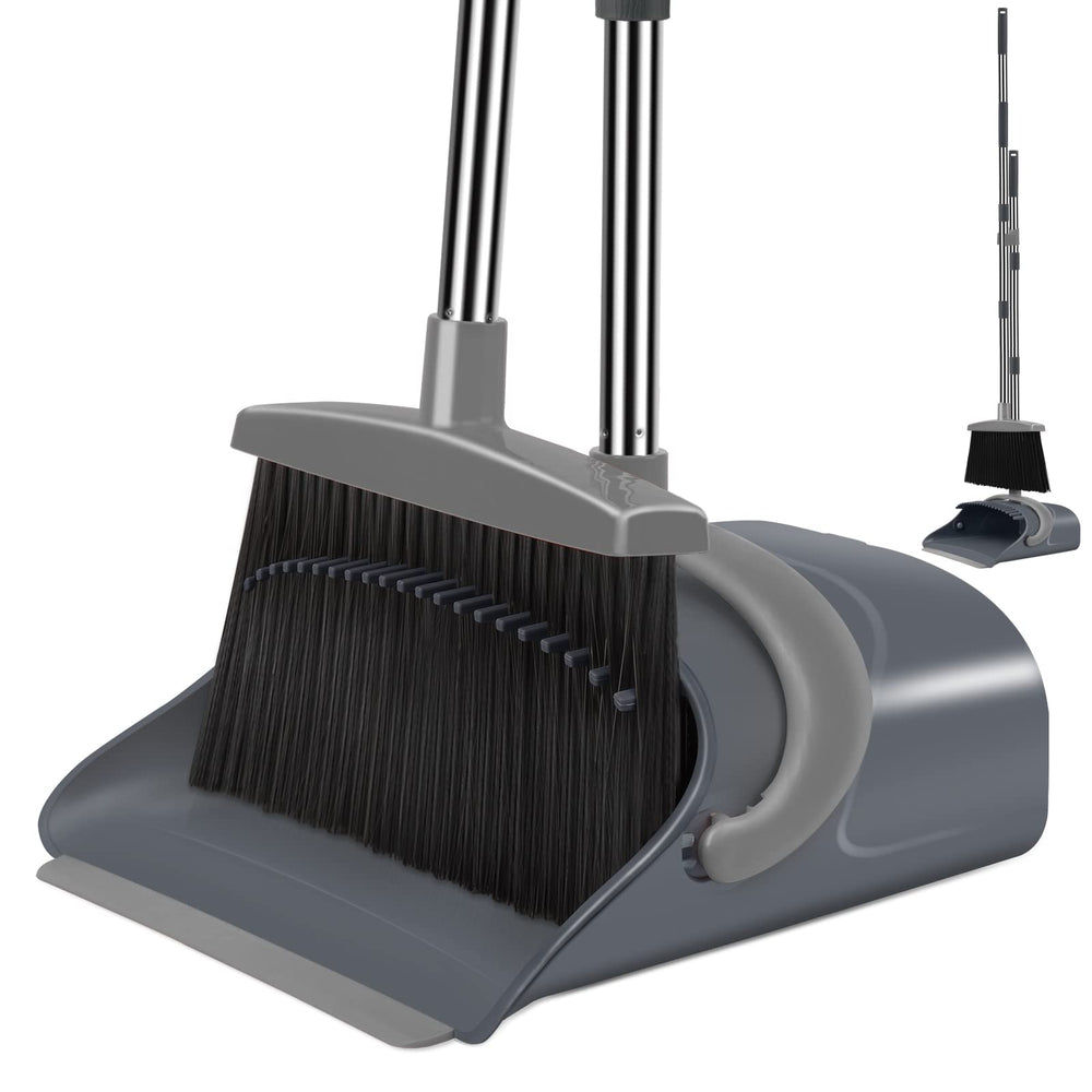 Ivandar escoba y recogedor frontal mostrando diseño compacto y ventajas ergonómicas