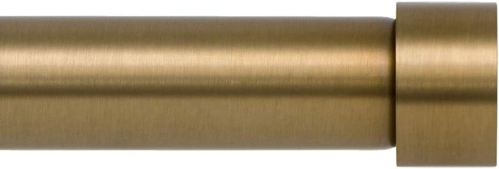 Ivilon front view warm gold curtain rod showing elegant finish and clean profile benefit: polished style