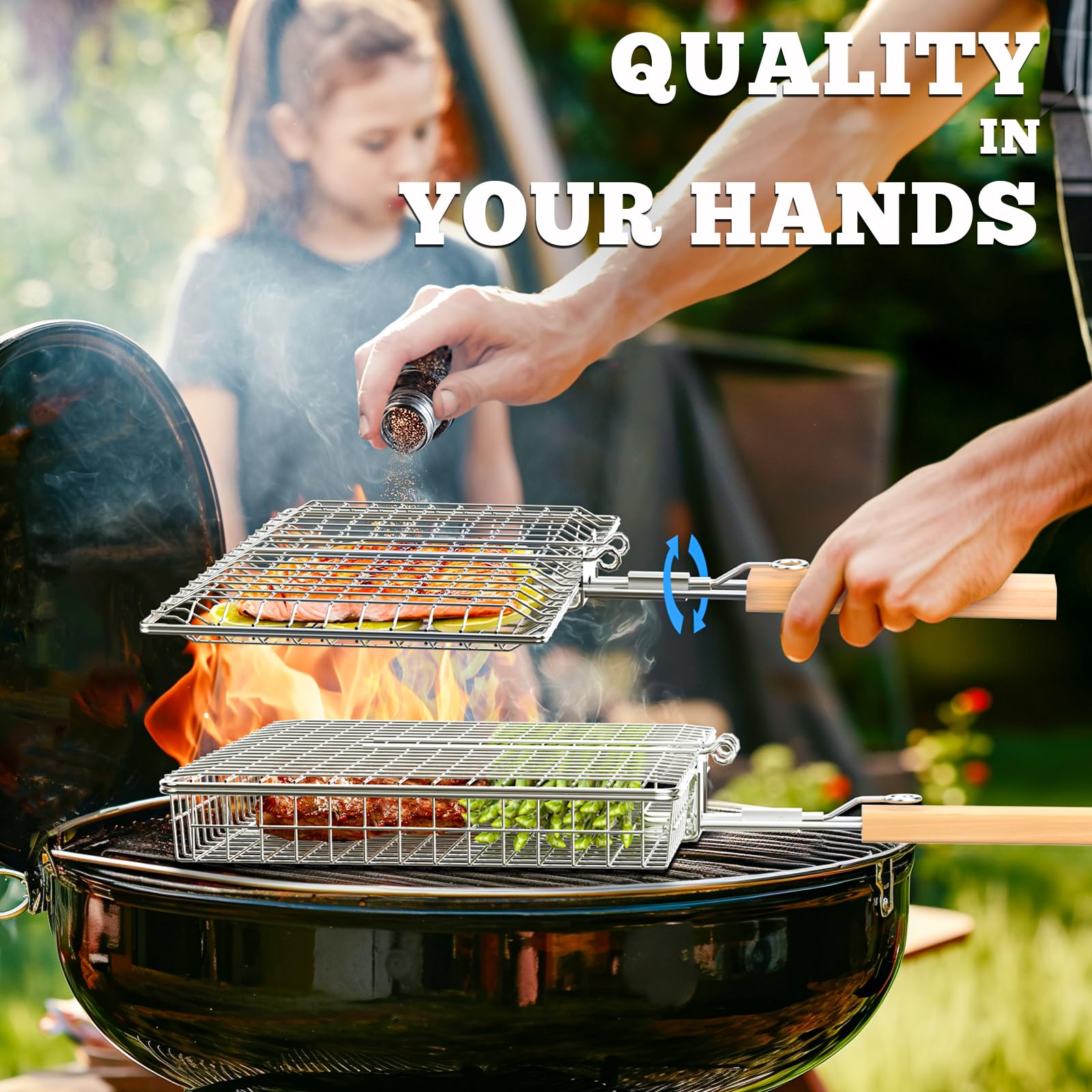 Ivtivfu deep basket grid detail for durable even grilling