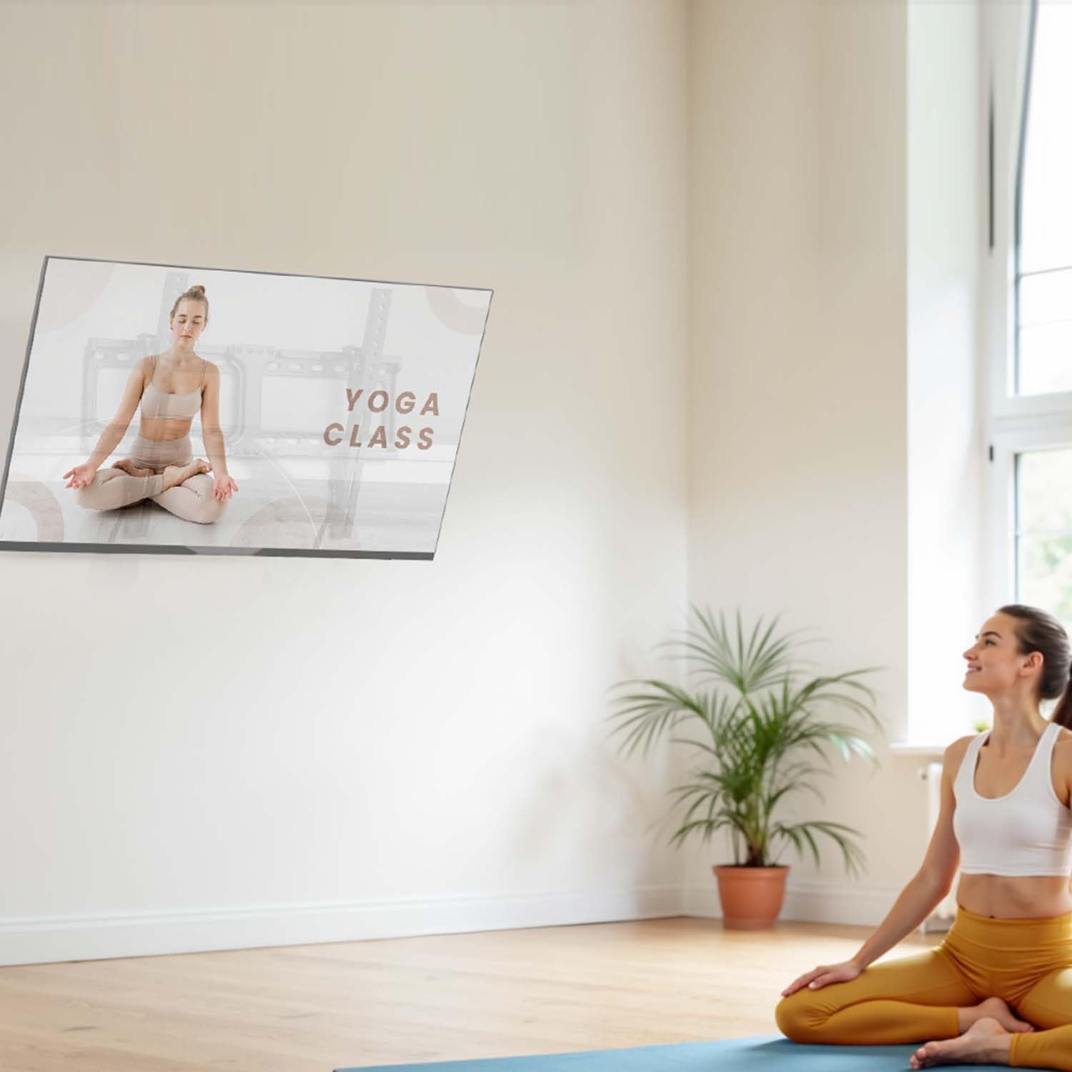 IWORKBOARD vista trasera mostrando compatibilidad VESA y puntos de anclaje
