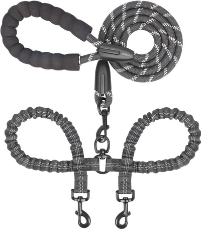 iYoShop correa doble frontal mostrando longitud y color negro, ideal para paseos cómodos