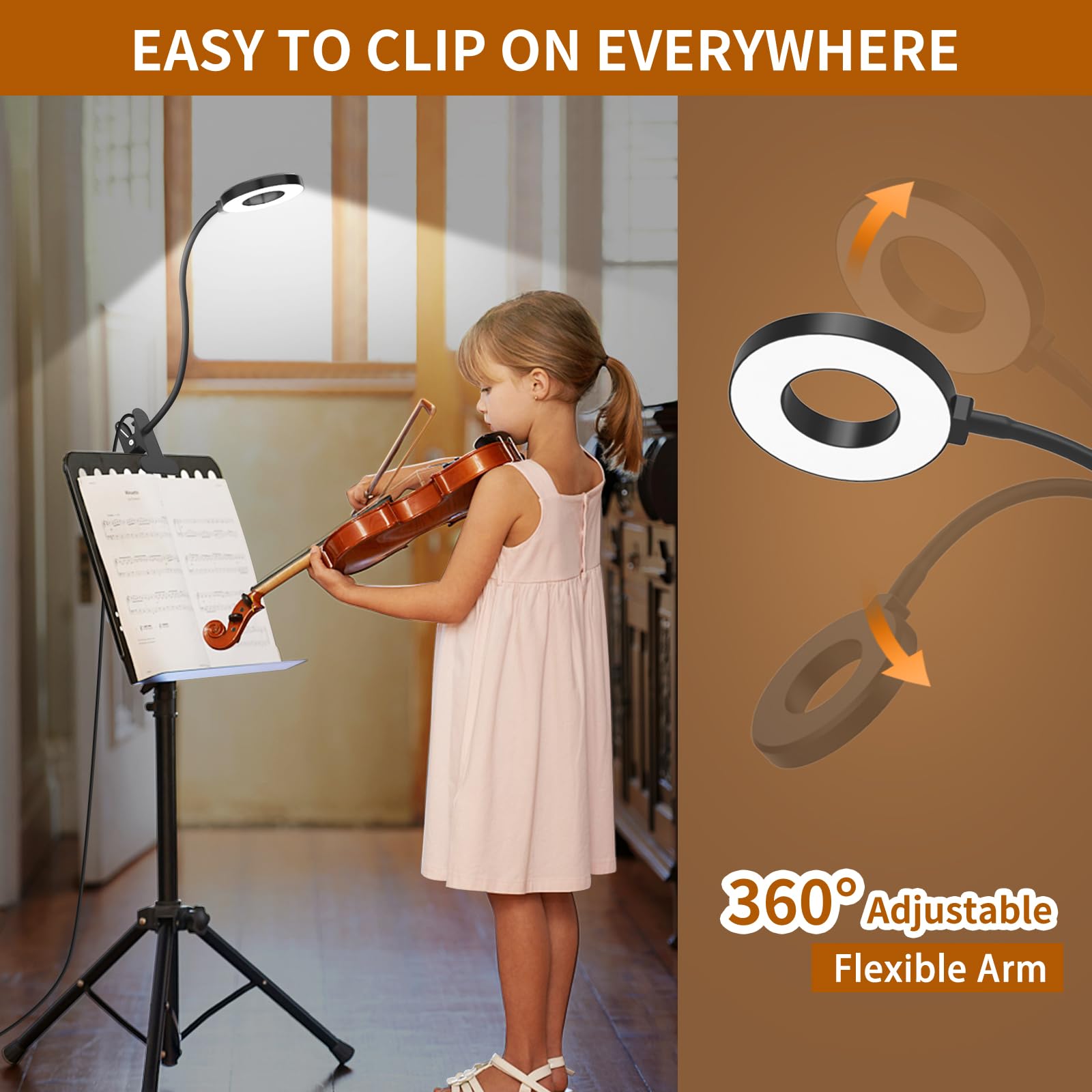iZELL brazo flexible curvado para ajustar altura y ángulo fácilmente