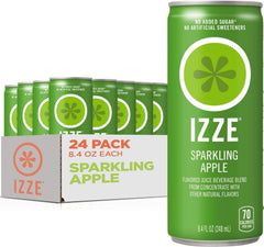 IZZE apple front packaging showing 24-pack and bold branding for easy stocking