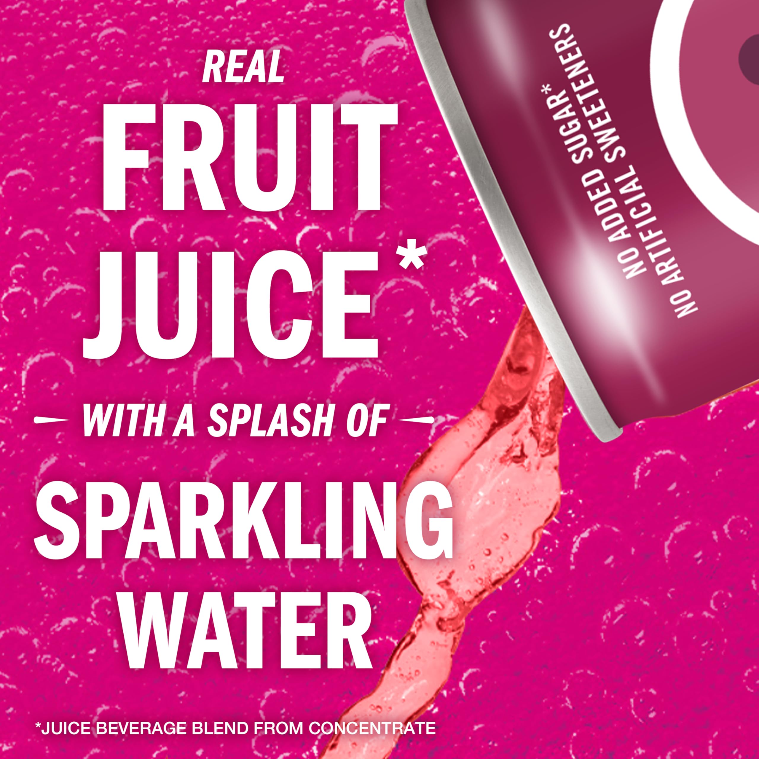 IZZE blackberry open can top view illustrating carbonation and easy pour