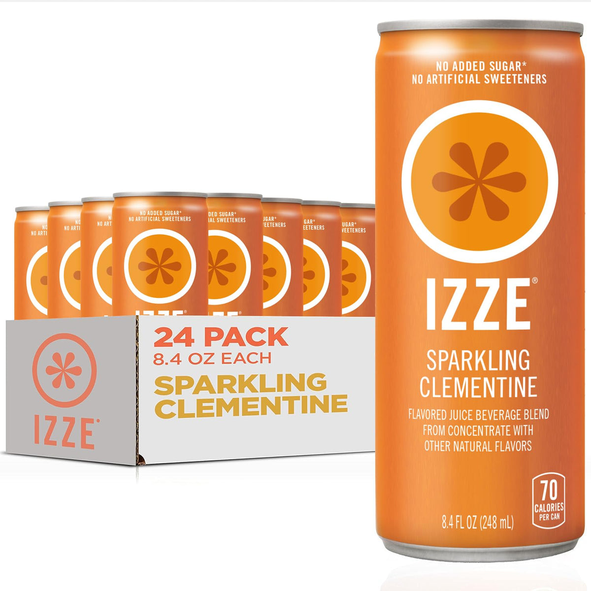 IZZE front can showing clementine label and refreshing benefit
