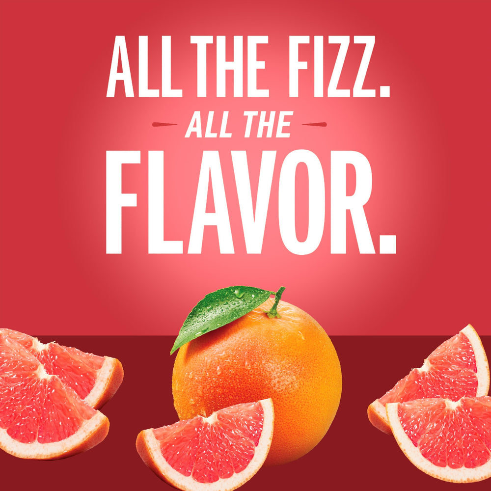 IZZE 24-pack of grapefruit cans stacked for easy entertaining and storage