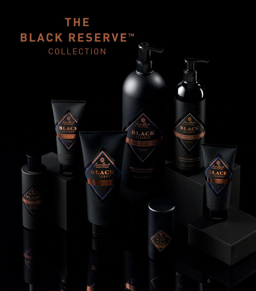 Jack Black 33 fl oz bottle next to a standard soap to show large size benefit