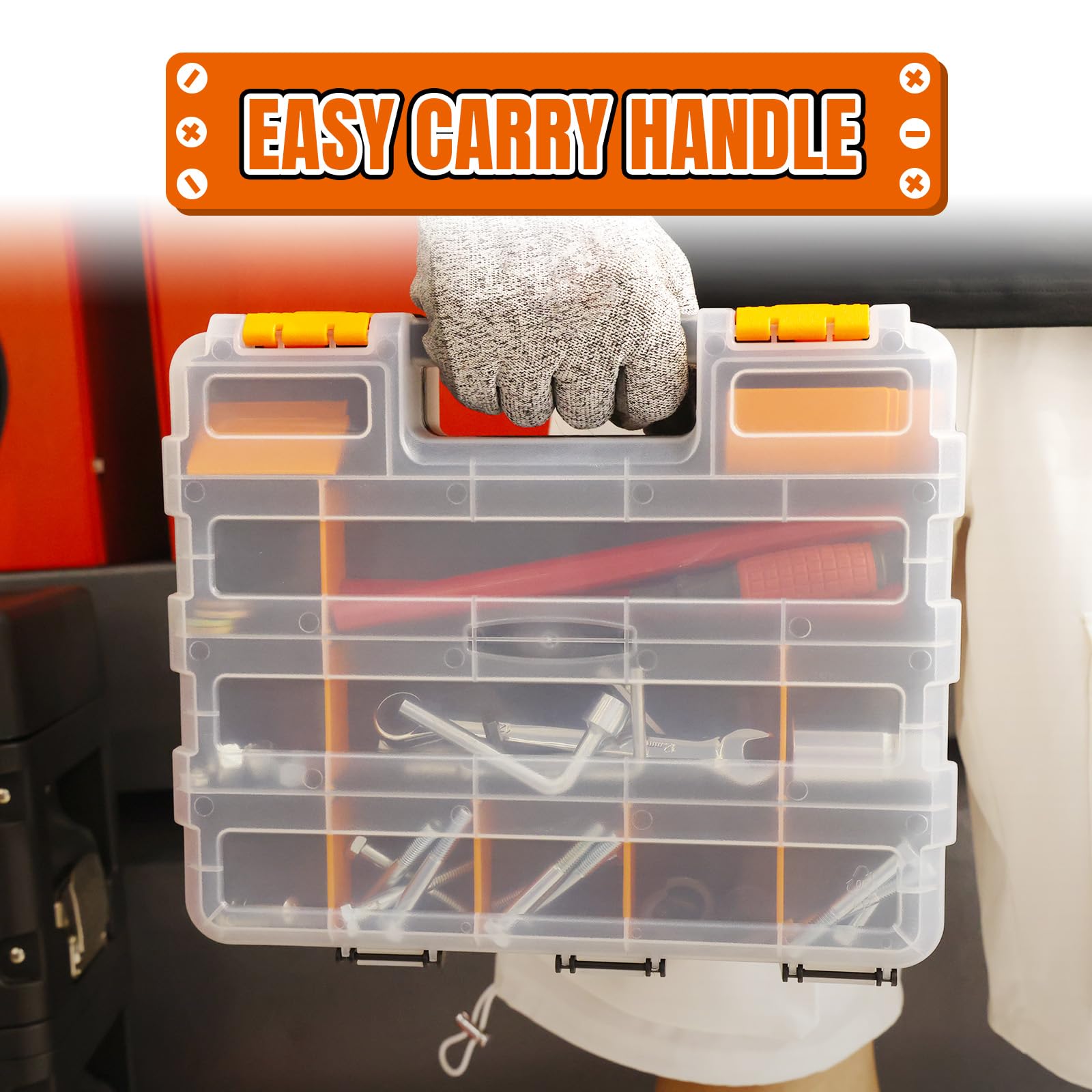 Jack Boss stacked boxes on shelf showing space-saving storage benefit