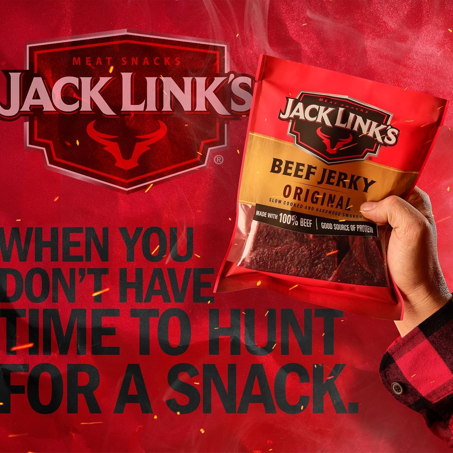 Jack Link's etiqueta con información nutricional visible y clara
