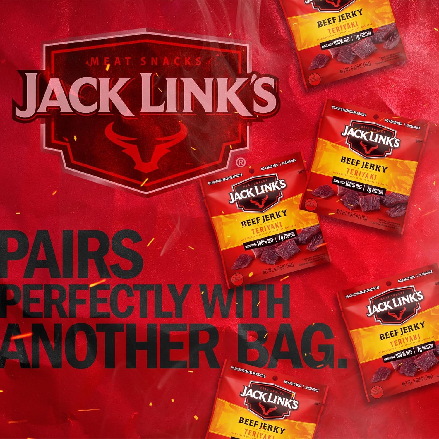 Jack Link's etiqueta nutricional enfocada, facilita ver proteínas y datos por porción
