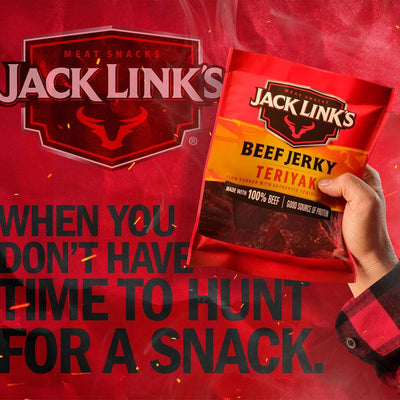 Jack Link's etiqueta de ingredientes enfatizando carne 100% real y simples
