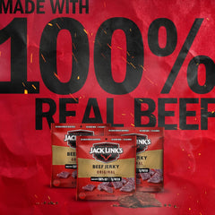 Jack Link's tiras de jerky en placa, apariencia apetitosa y proteína lista