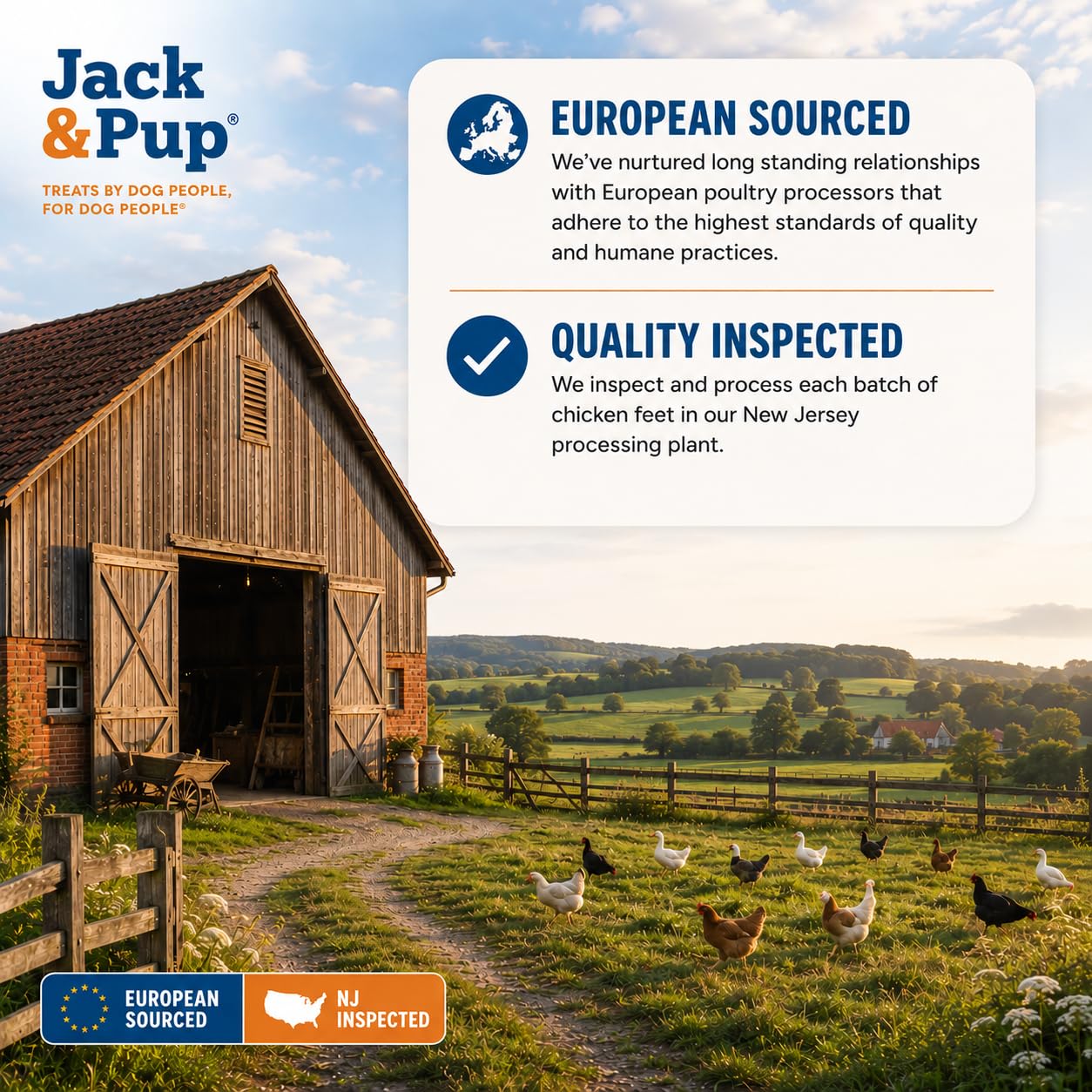 Jack&Pup caja abierta mostrando 20 patas de pato, reserva de premios