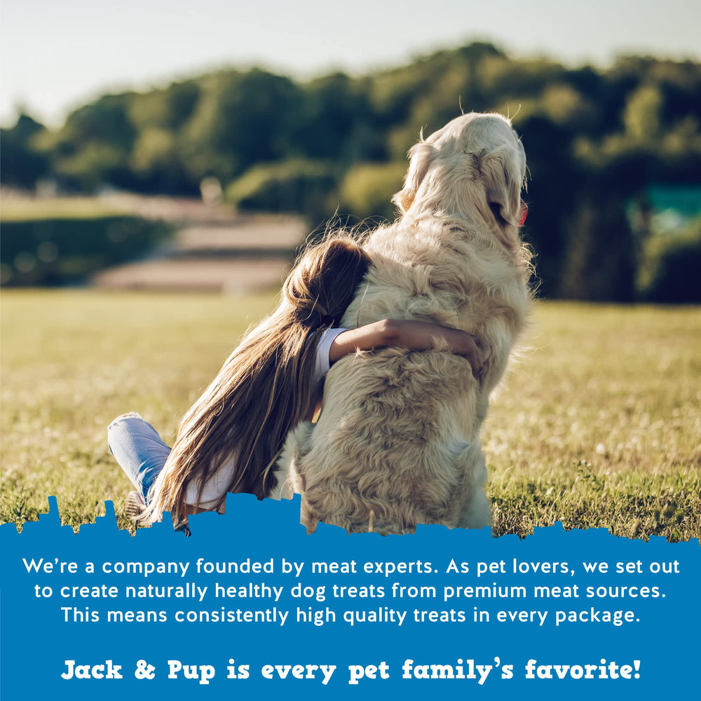 Jack&Pup resealable bag open with sticks inside keeps treats fresh and portable