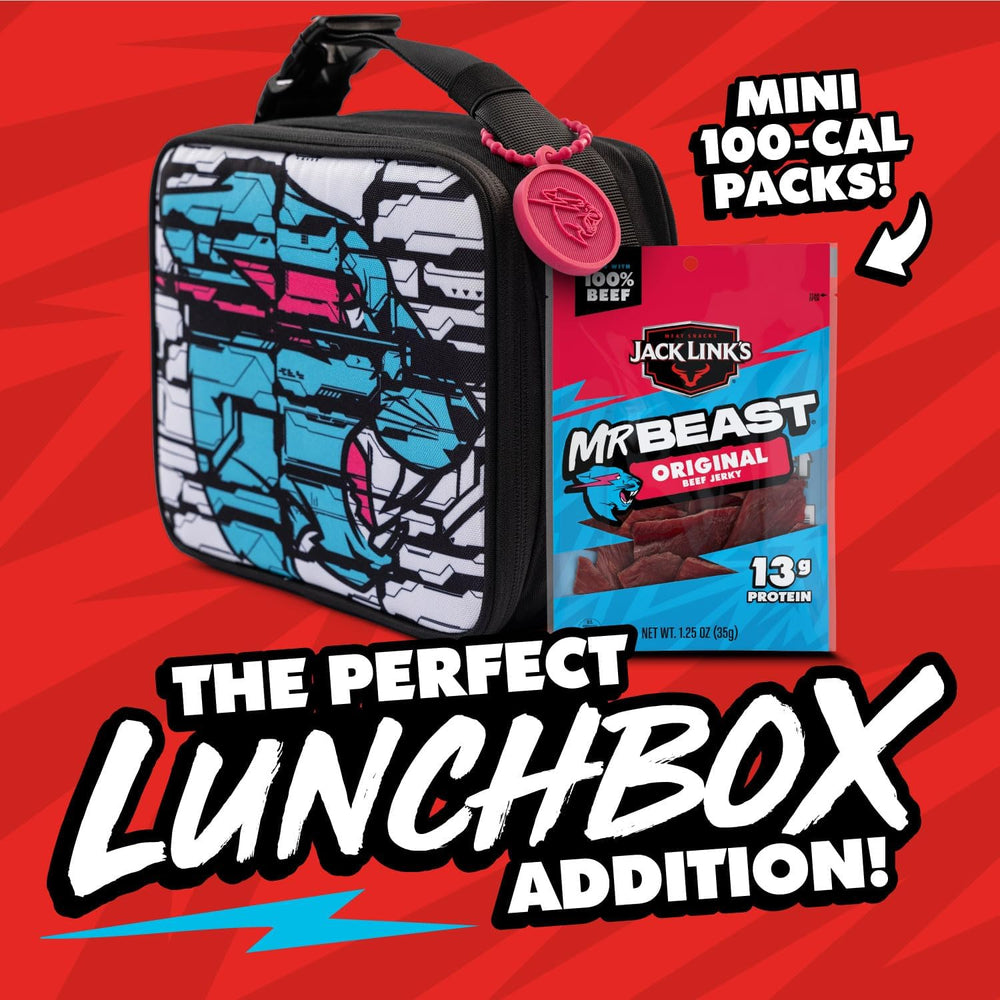 Jack Link's caja que contiene las diez bolsas, ideal para despensa familiar