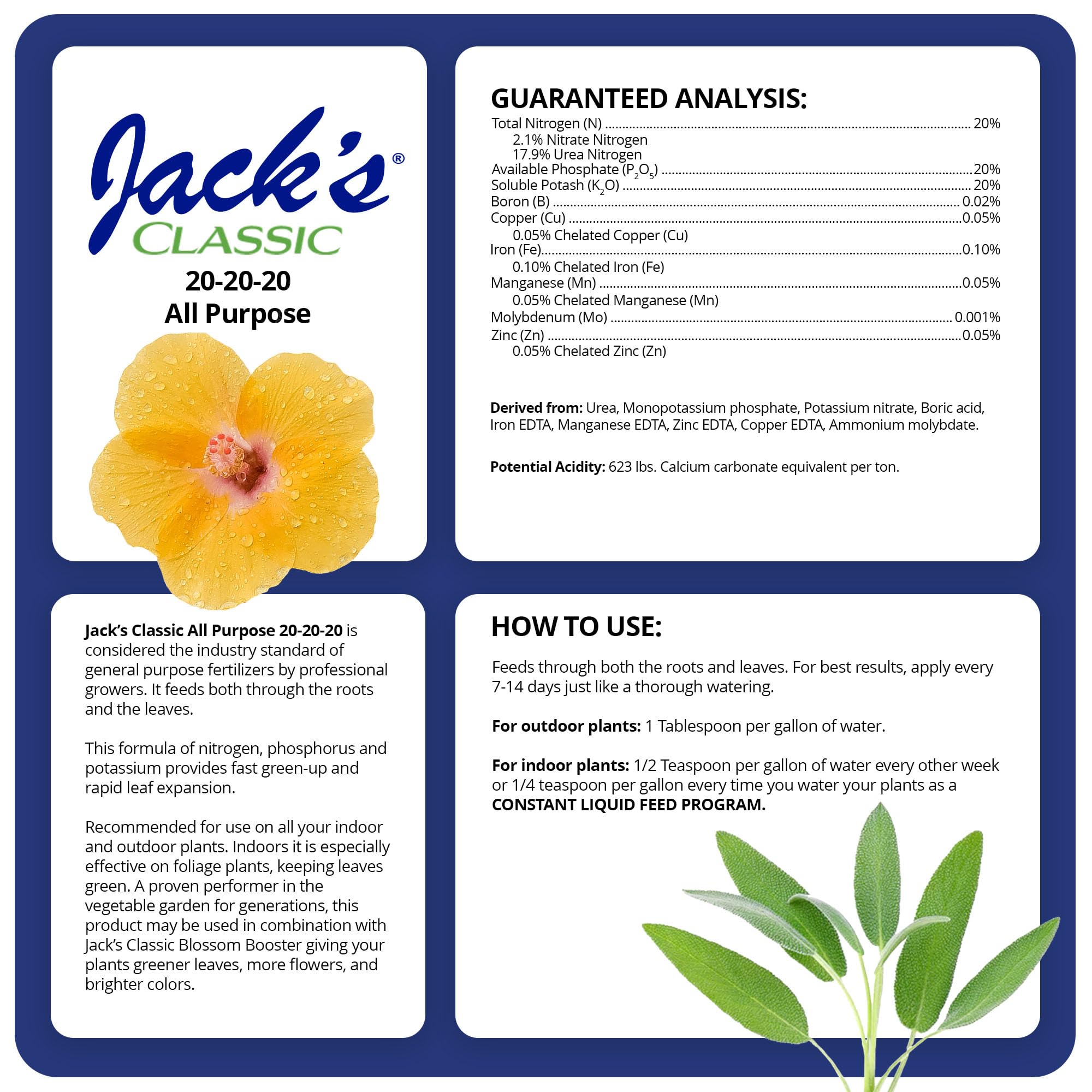Jack's Classic cuchara medidora incluida junto al envase para dosificación precisa