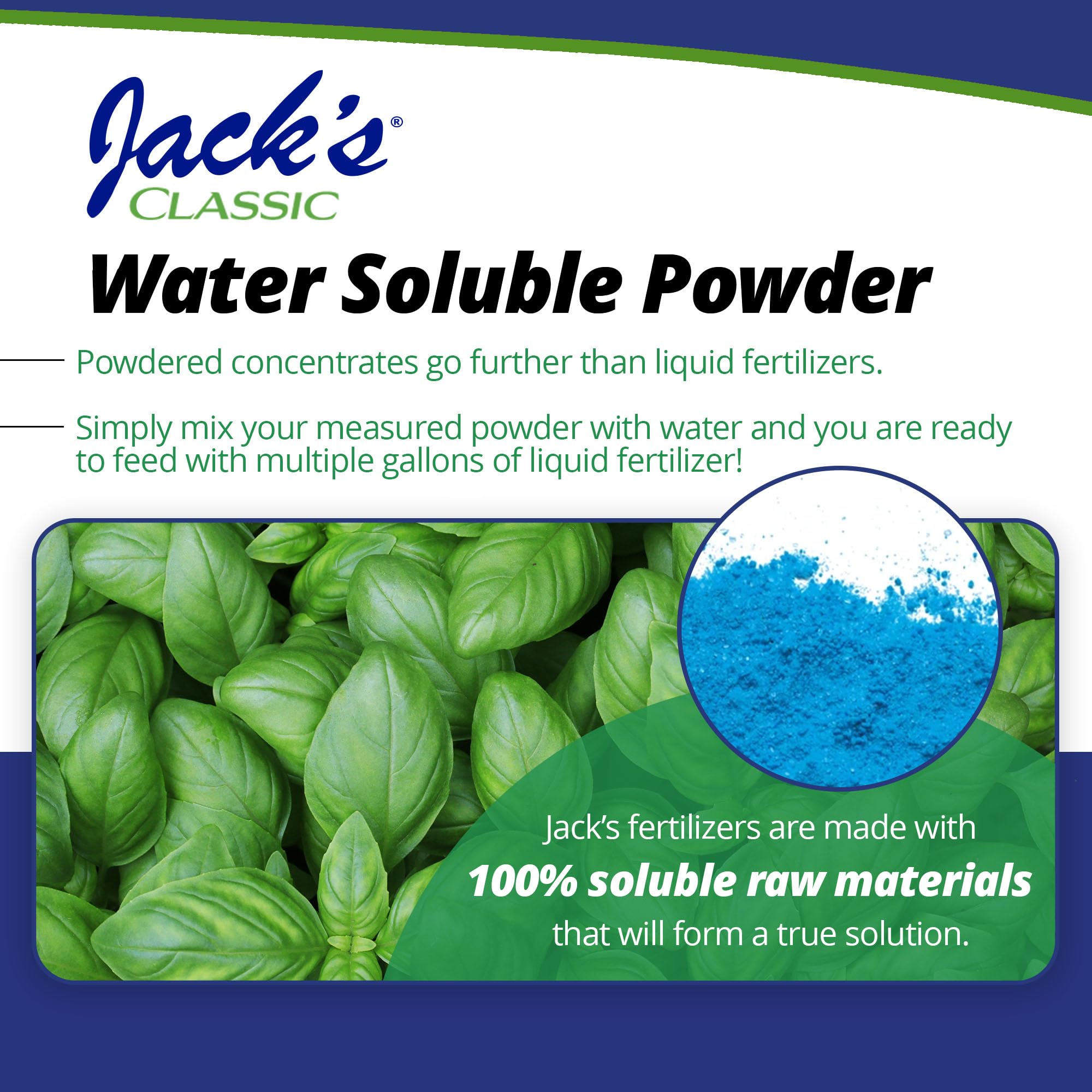 Jack's Classic aplicación en hortalizas en maceta con crecimiento sano