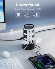 JACKYLED closeup of widely spaced AC outlets preventing blocked plugs