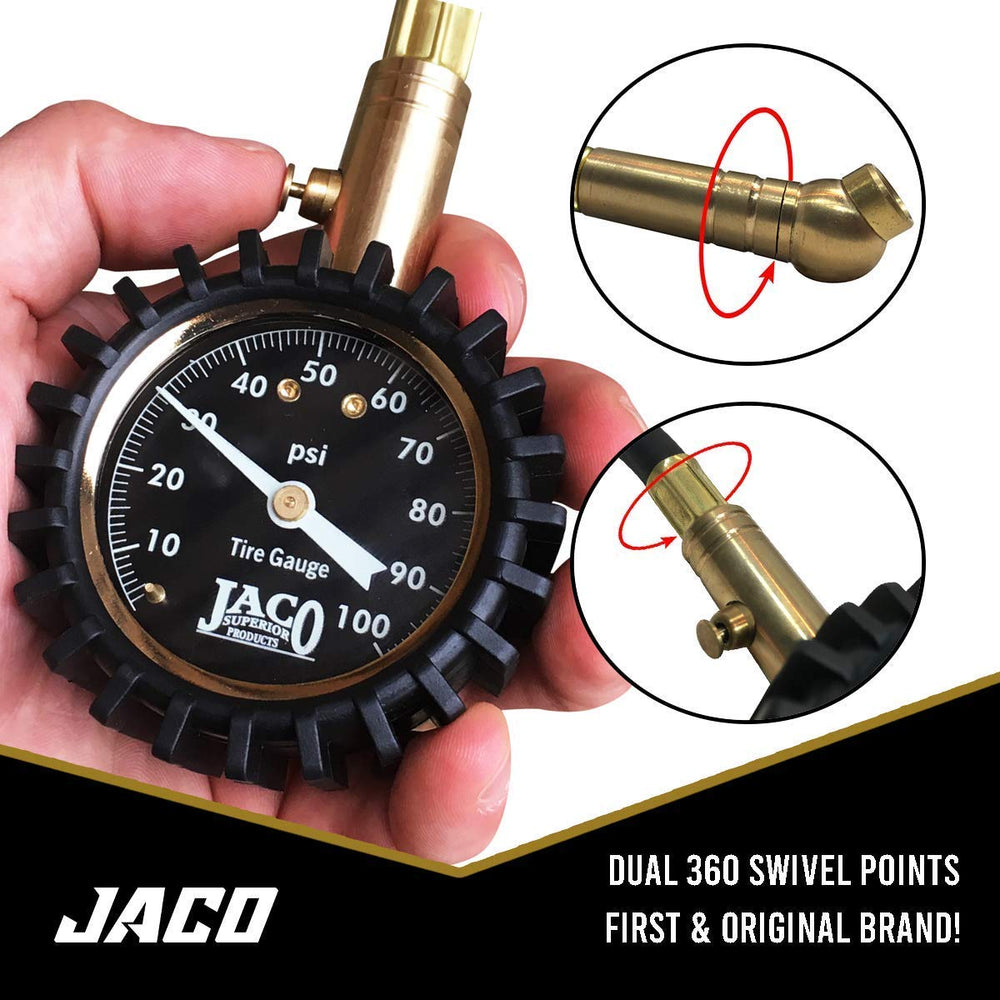 JACO ElitePro junto a una regla para comparar tamaño, portátil y robusto