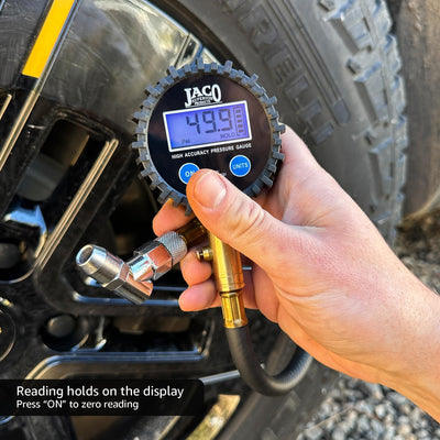 JACO ElitePro being used on a car tire offering precise, shop-grade measurements