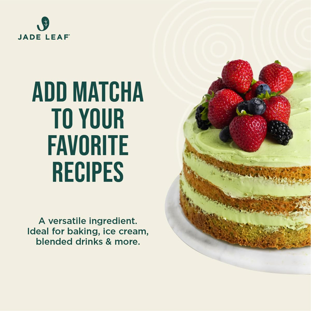 Jade Leaf Matcha polvo en masa de repostería mostrando cómo aporta color y sabor