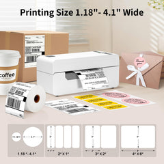 JADENS label roll loaded inside showing media options and smooth feed for efficiency