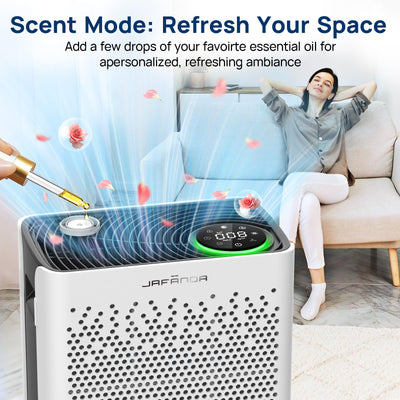 Jafanda Air junto a persona para comparar tamaño y portabilidad