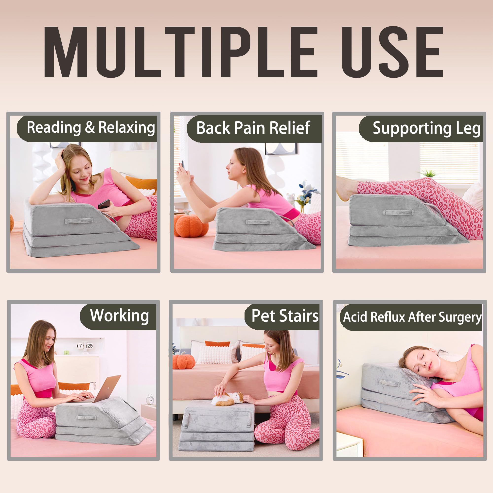 jakoola base antideslizante en tela gris que mantiene la almohada estable