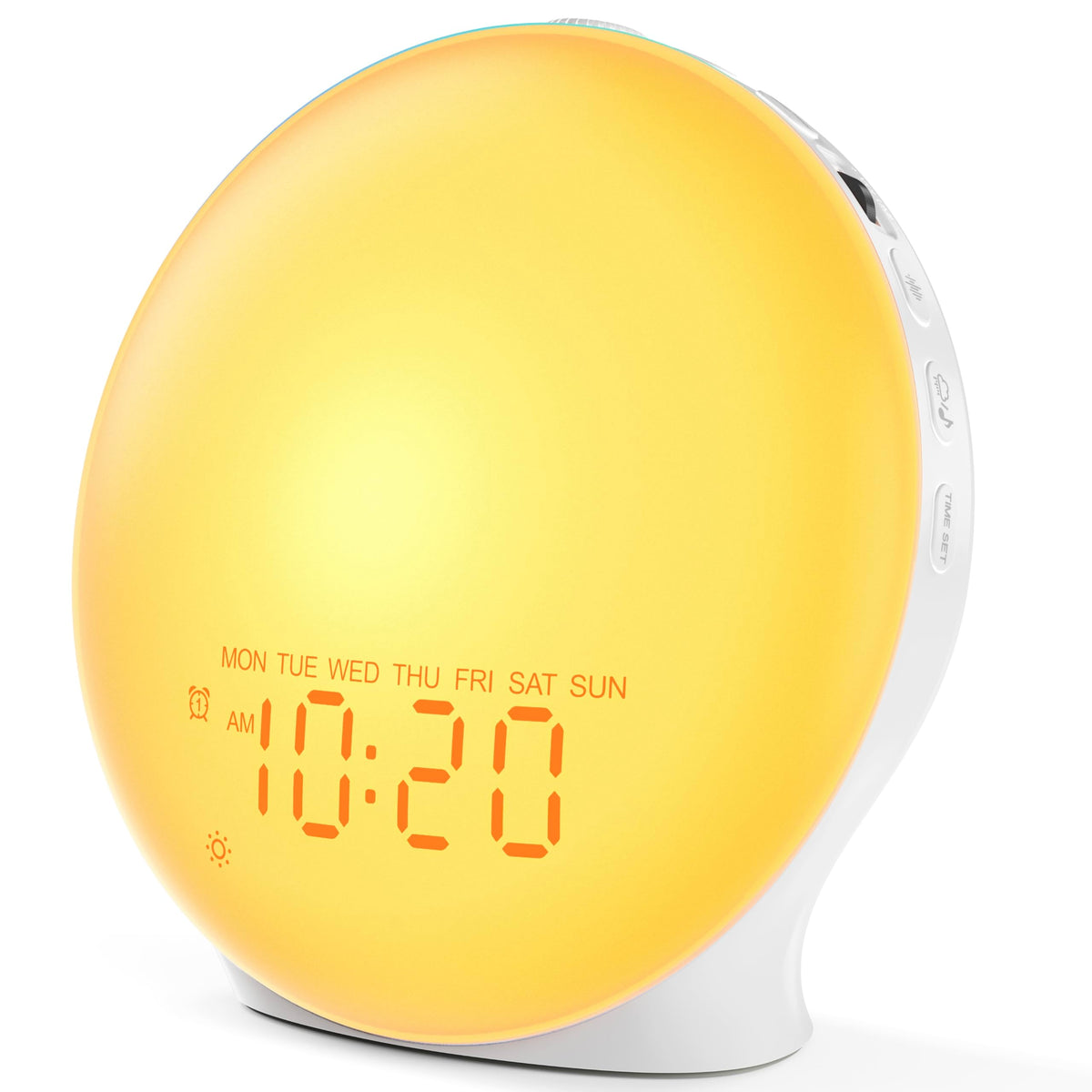 JALL front view clock showing dimmable display and compact design benefit