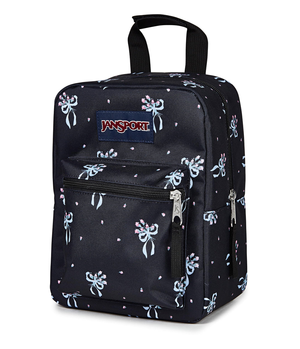 JanSport bolso en uso junto a mochila, transporte cómodo y manos libres