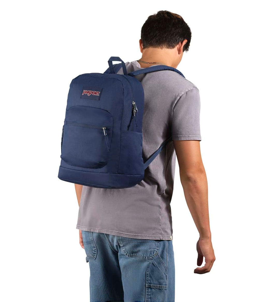 JanSport detalle del fondo acolchado protegiendo el contenido