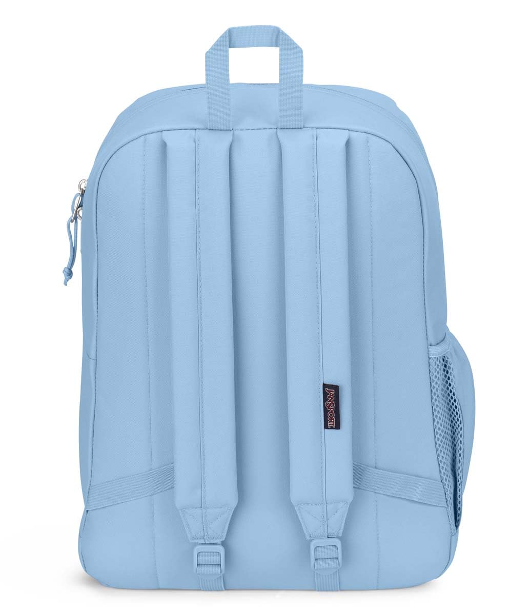 JanSport Cross Town Plus open main compartment showing roomy interior and front organizer for tidy packing