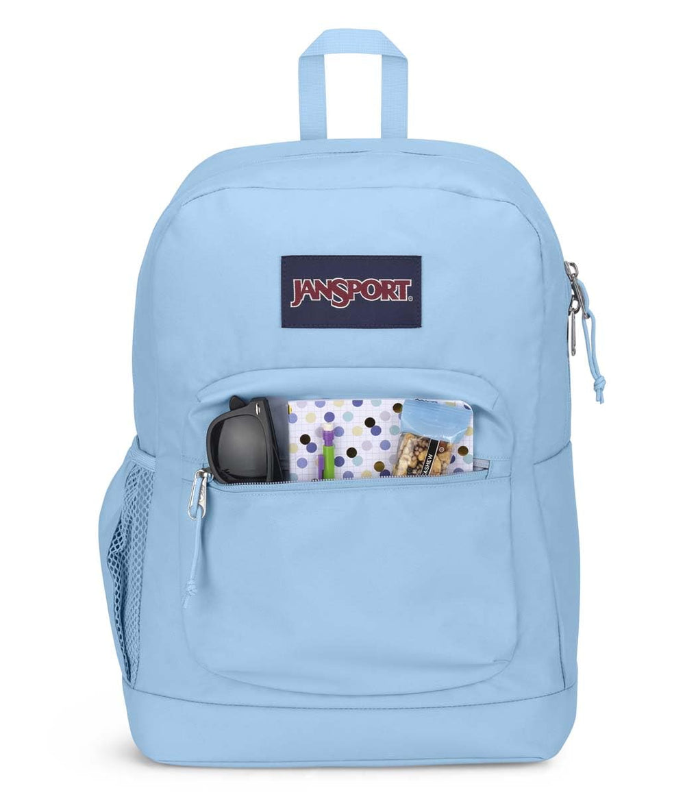 JanSport Cross Town Plus cushioned shoulder straps and padded back panel for comfortable all-day carry