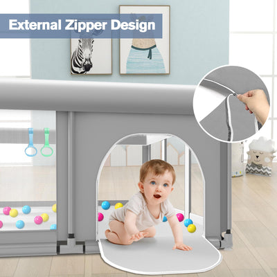 Jaobeem assembled with toys showing large play space for toddlers