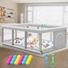 Jaobeem front view of playpen showing roomy safe area