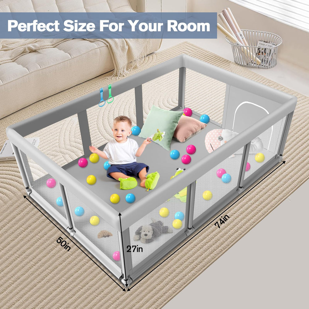 Jaobeem playpen in living room lifestyle scene for hands-free parenting