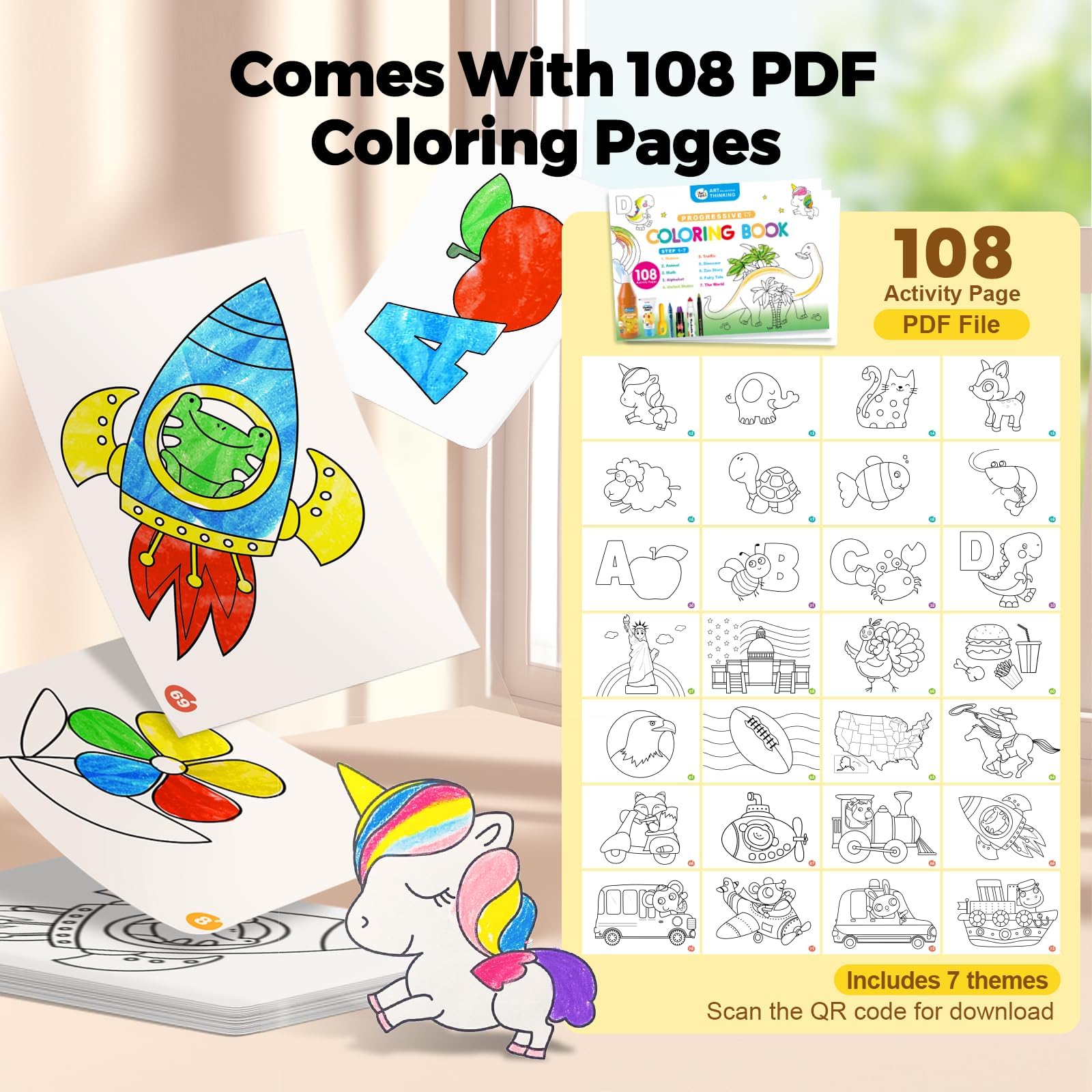 Jar Melo empaque con código QR para descargar libro de colorear PDF