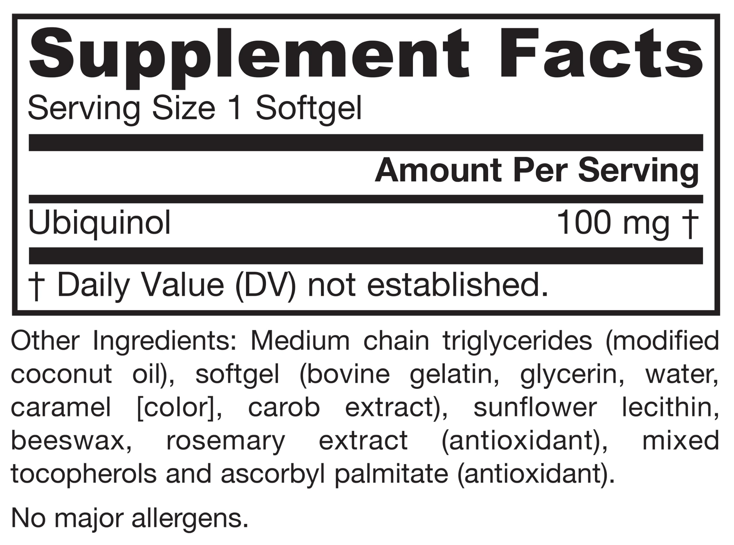 Jarrow Formulas etiqueta nutricional enfocada en ingredientes clave