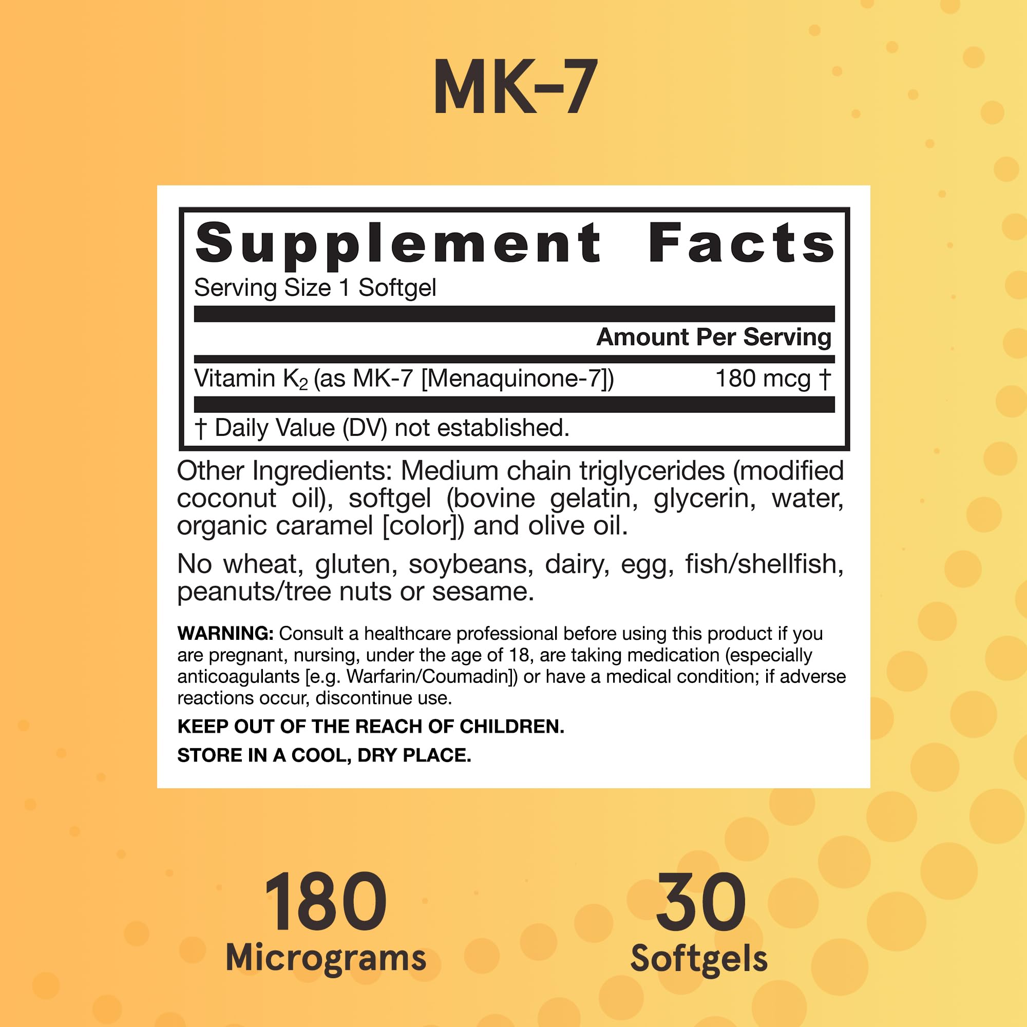 Jarrow Formulas etiqueta nutricional con información de 180 mcg