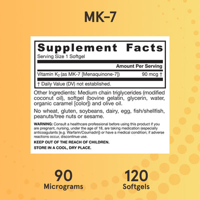 Jarrow Formulas etiqueta nutricional con información de 90 mcg por dosis