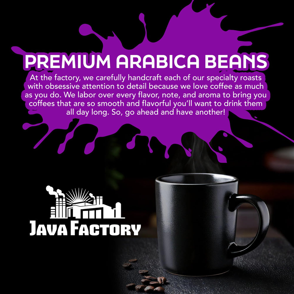 Java Factory caja abierta mostrando variedad de cápsulas en su interior