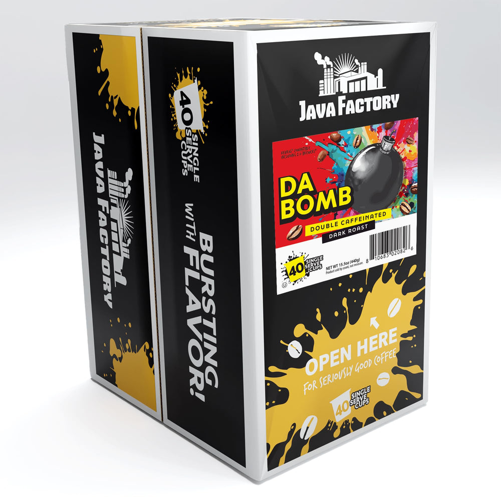 Java Factory primer plano de cápsula y textura del sello que garantiza frescura