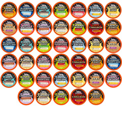 Java Factory front packaging showing the 40-count variety pack with clear branding and assortment