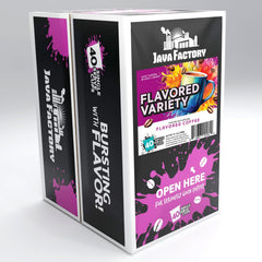 Java Factory pod close-up displaying foil top and fresh roast aroma for flavorful brewing