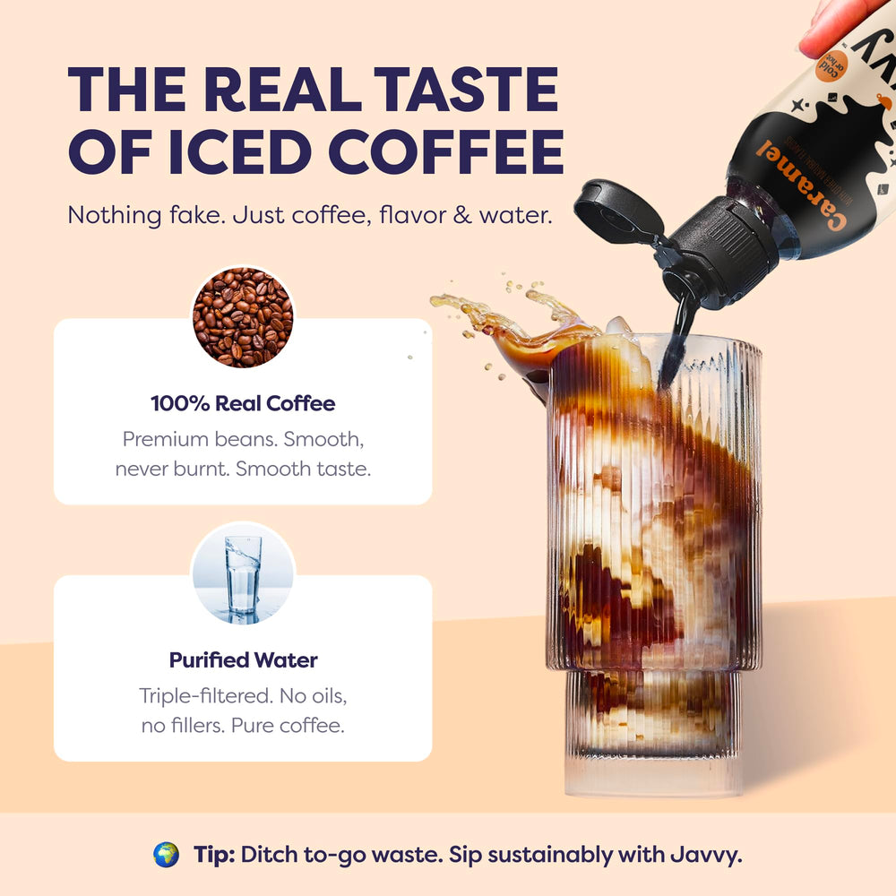 Javvy primer plano de concentrado con tono caramelo apetecible