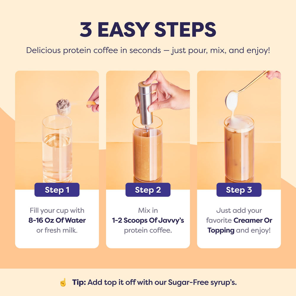Javvy etiqueta nutricional resaltando proteína y prebióticos