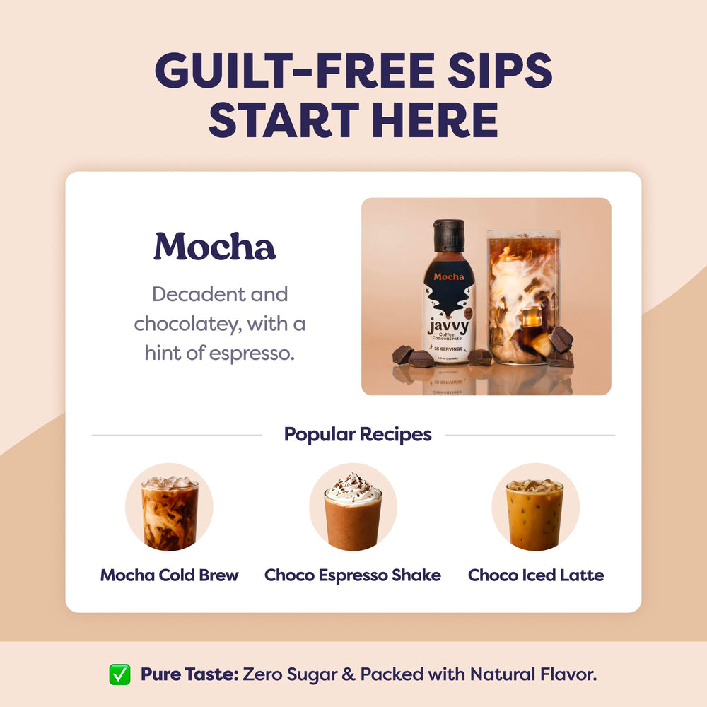 Javvy vaso iced mocha preparado, muestra rápida preparación