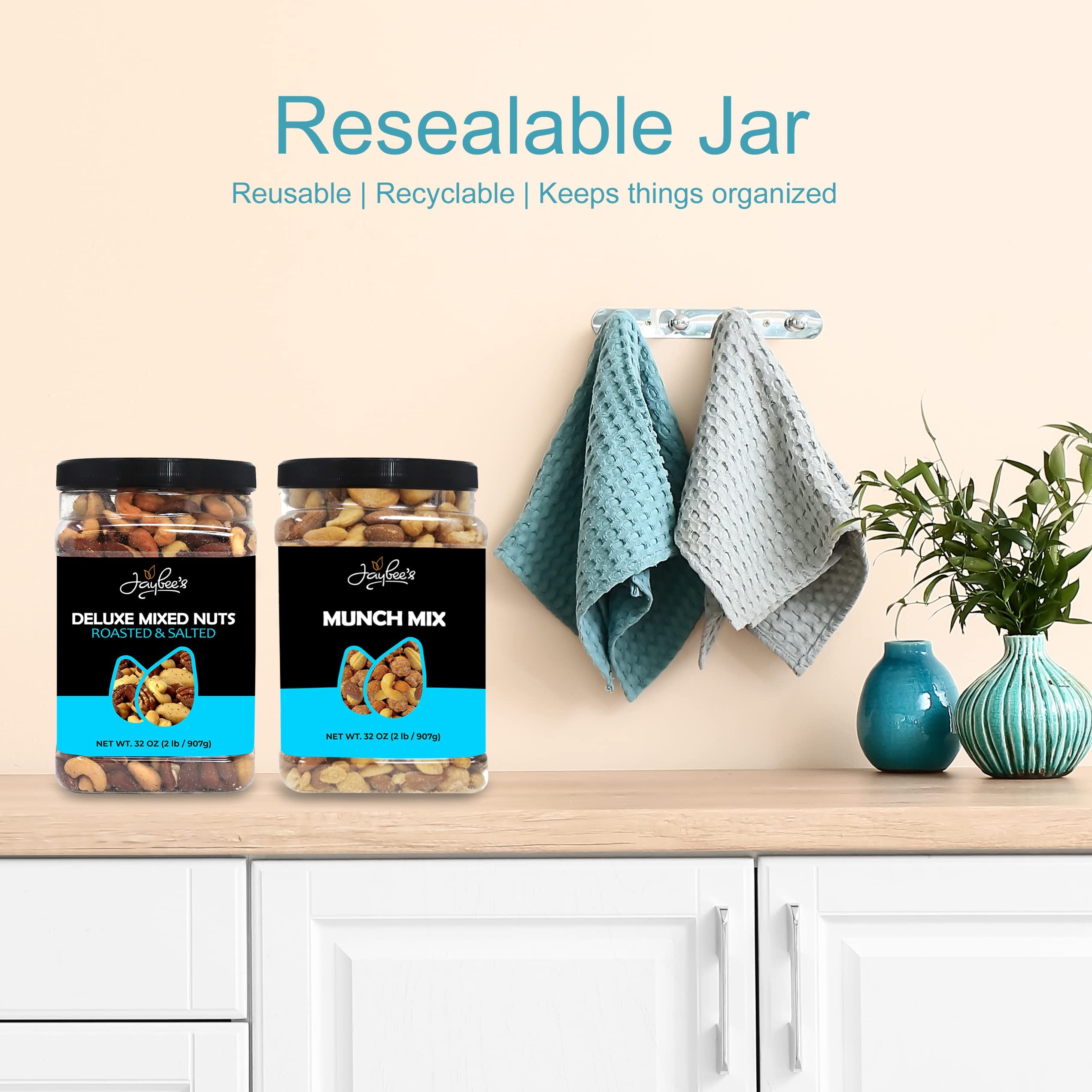 Jaybee's envase reutilizable cerrado conservando frescura y practicidad