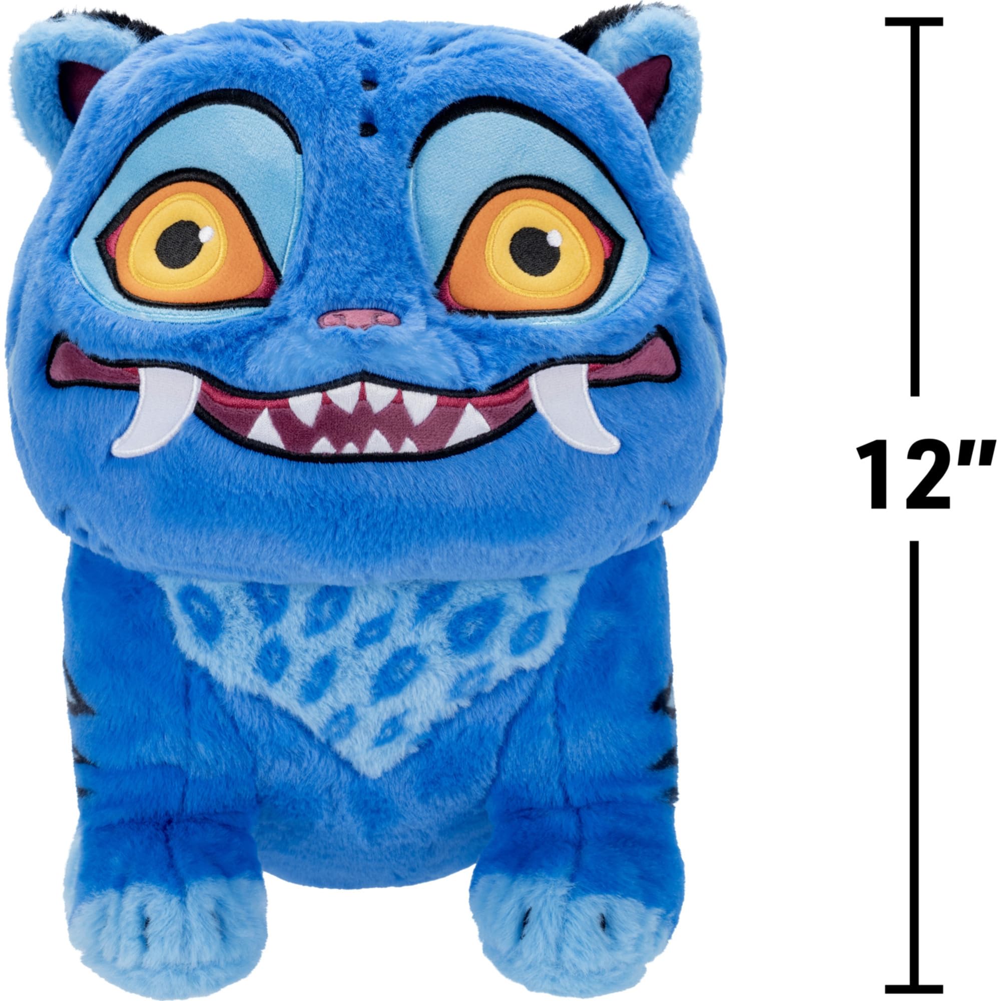Jazwares Derpy Tiger comparado con objeto para visualizar tamaño práctico
